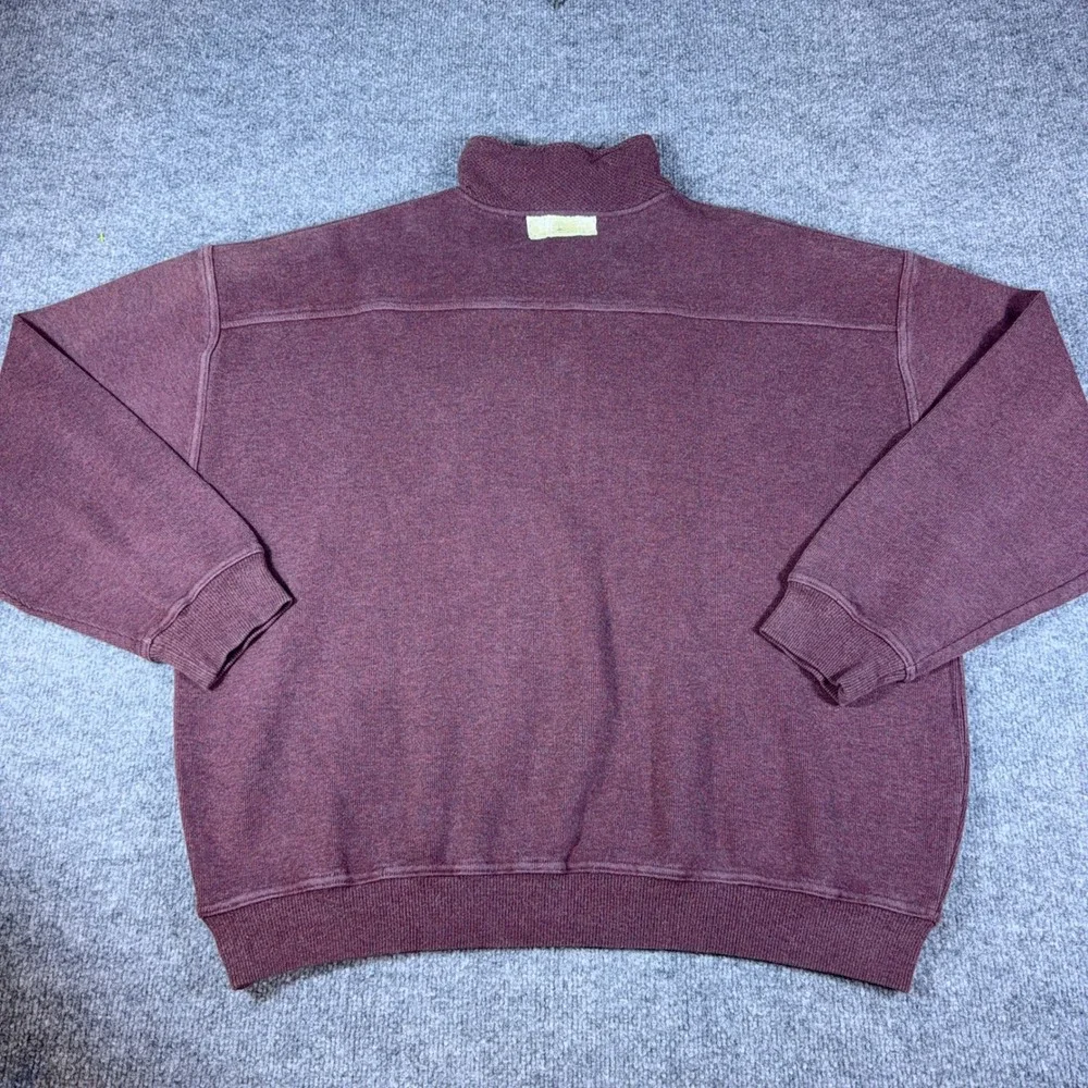 Tommy Bahama Mens XL Quarter Zip Pullover Sweatshirt Burgundy Cotton Knit